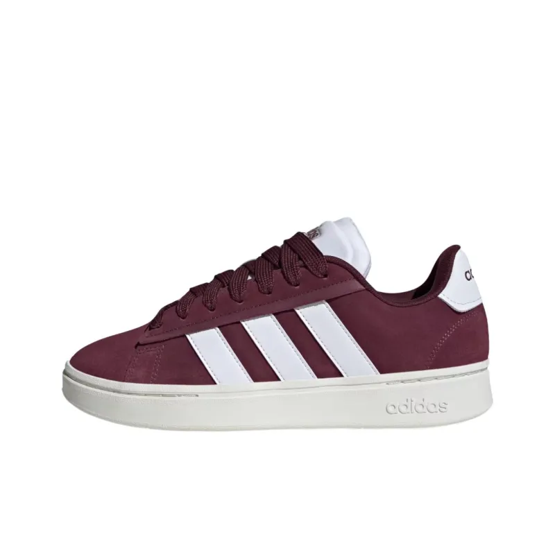 Adidas GRAND COURT ALPHA Anti Slip Wear Resistant Low Top Skateboard Shoes Unisex Dark Red White-0