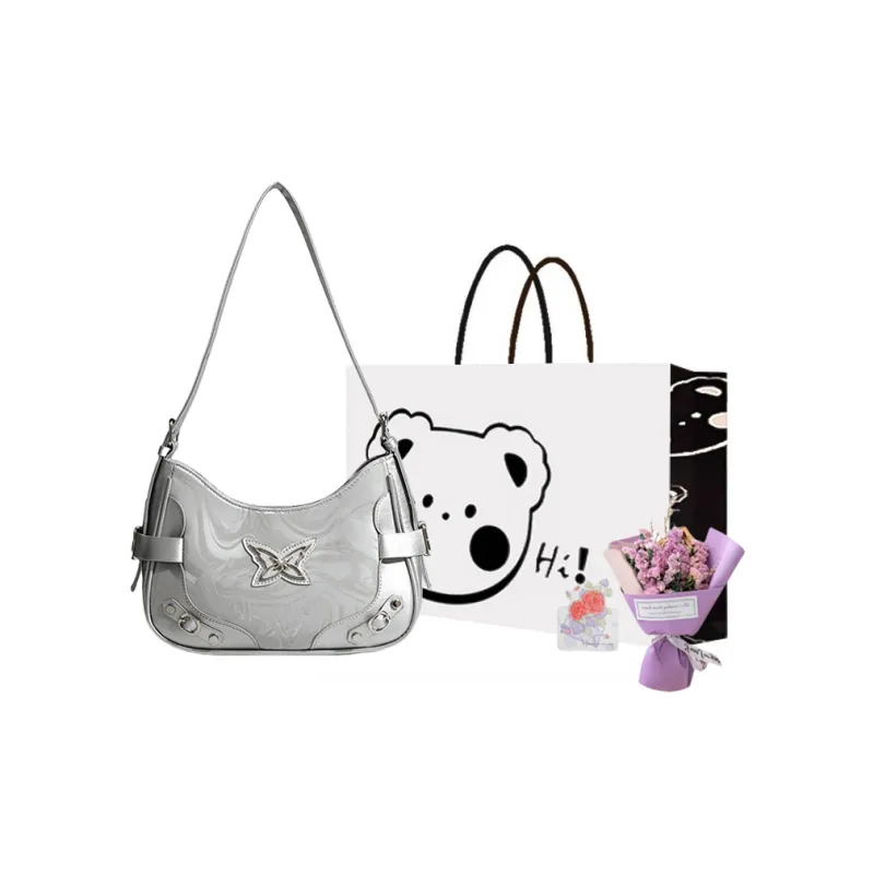 NX DOUGHNUT PU Handbag, Shoulder Bag Regular Women's Pink/Silver-7