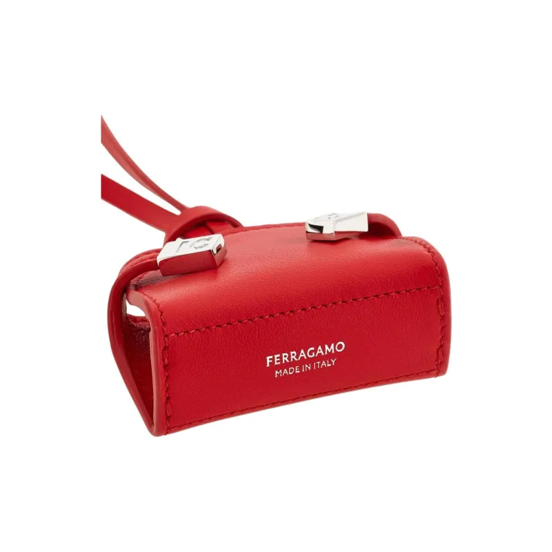 FERRAGAMO Calfskin Pendant Bag Accessories Mini Women's Flame Red-3