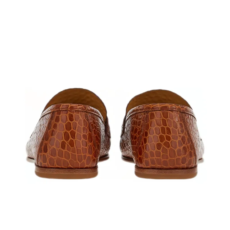 FERRAGAMO Galileo Crocodile-embossed Loafers-3