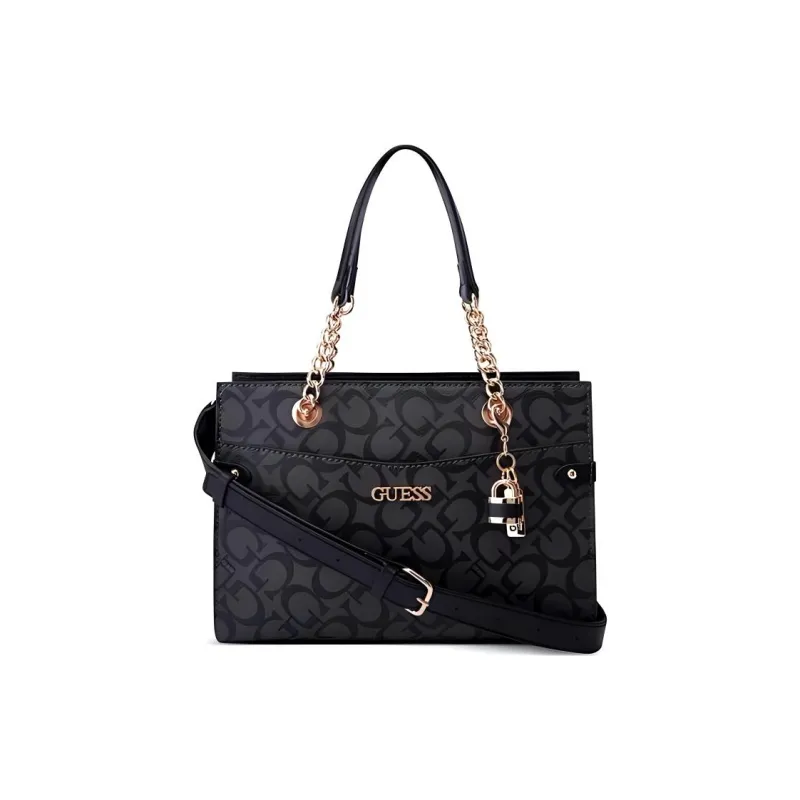 GUESS Coated Canvas Handbag Crossbody Bag Women's Coal Charcoal-0