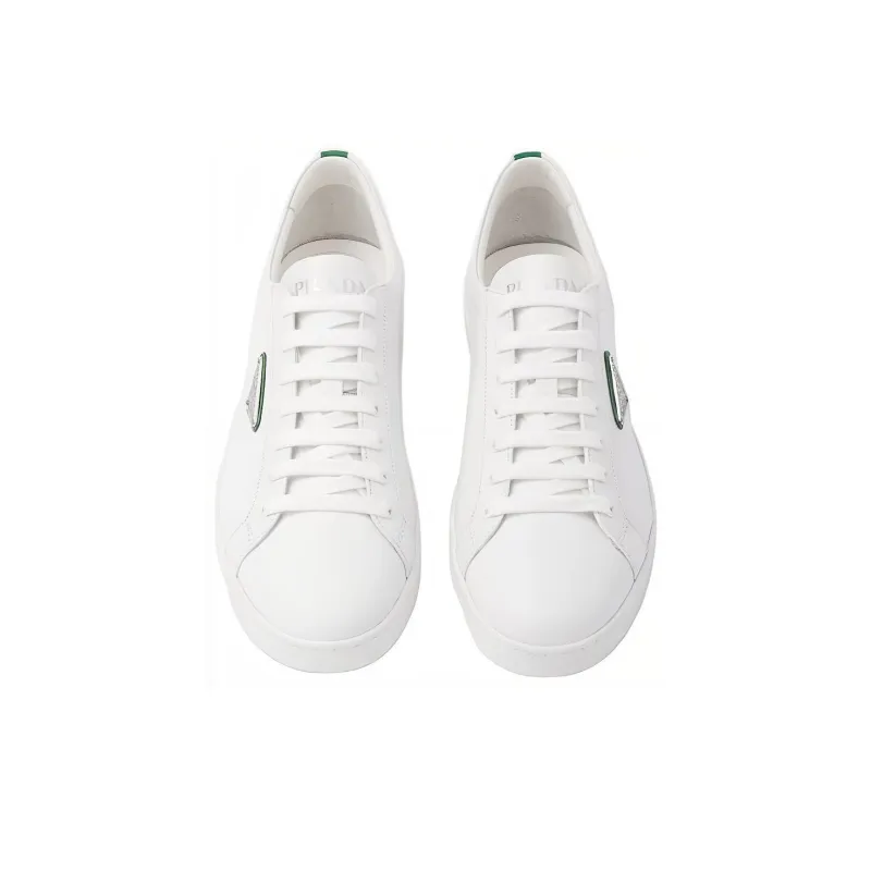 PRADA Brushed Sneakers Leather White White Mango-3