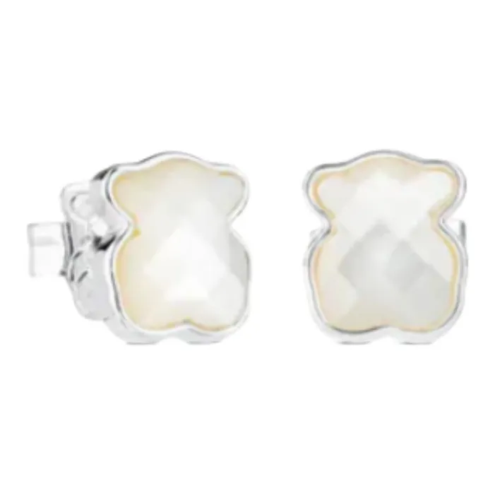 TAOSIXIONG Sterling Silver Stud Earrings Women's Silver-0