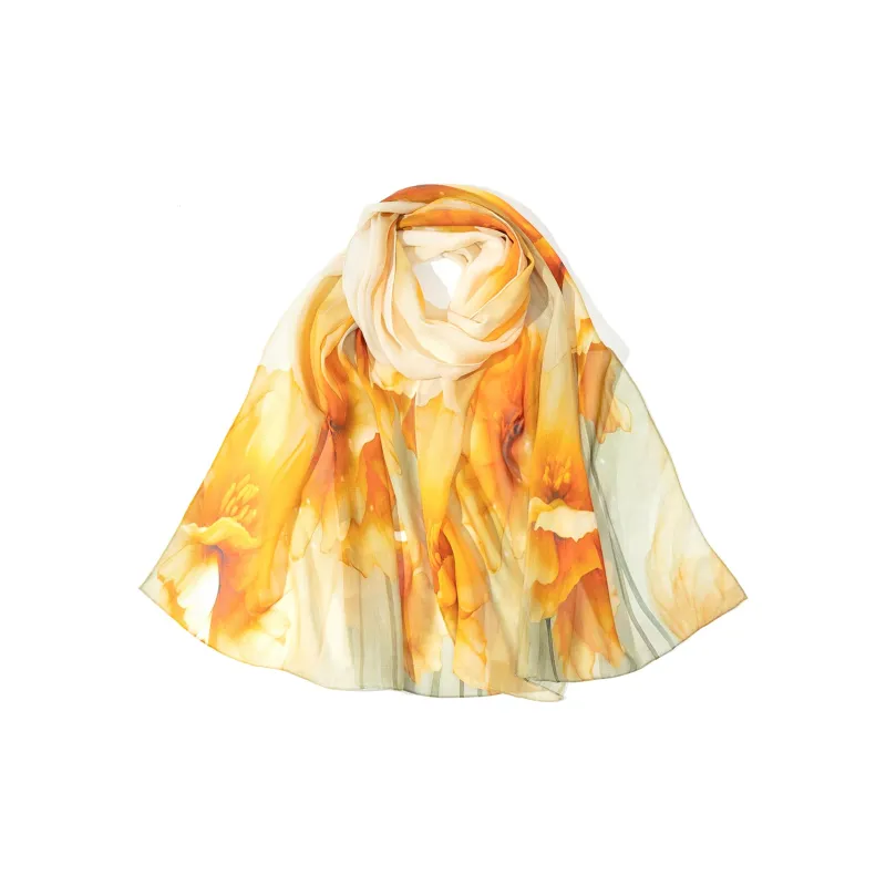 Shanghai Story 100% Mulberry Silk Silk Scarves Women's Imperial Flower Evening Gift Box Set-10