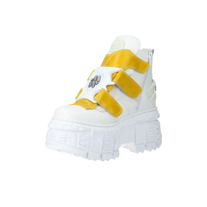 NEW ROCK High-Top Casual Shoes Unisex White-3