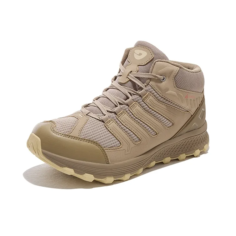 HOT POTATO Cushioned Wear Resistant Lightweight Breathable Slip Resistant Mid Top Hiking Shoes Unisex Light Olive-1