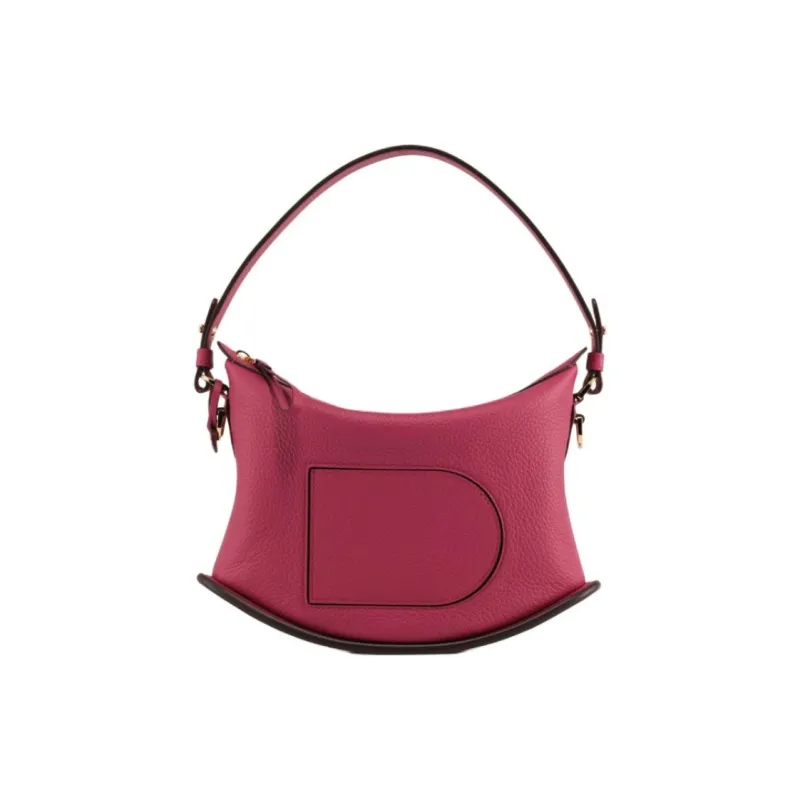 Delvau Pin Soft Grain Calfskin Shoulder Bag, Crossbody Bag, Handbag Women's Rose Red-0
