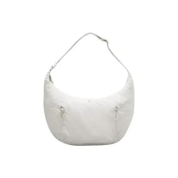 Lululemon Polyester Croissant Bag Canson Bag Handbag Shoulder Bag Large Size Women's White