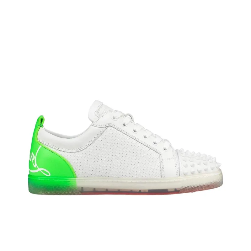 CL LUBOTING Low Top Stylish Skateboarding Shoes Men's White Green-1