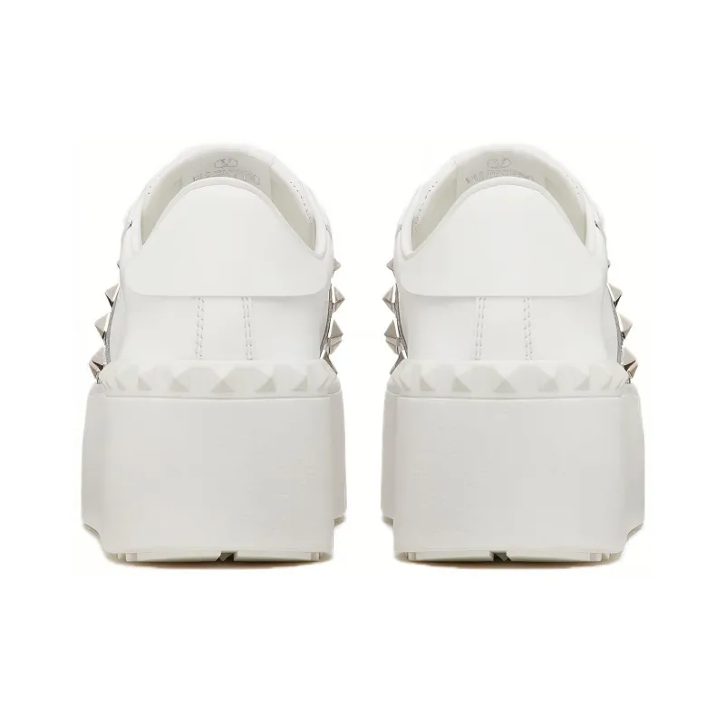 Valentino Garavani Rockstud Untitled Metallic Flatform Sneakers-3