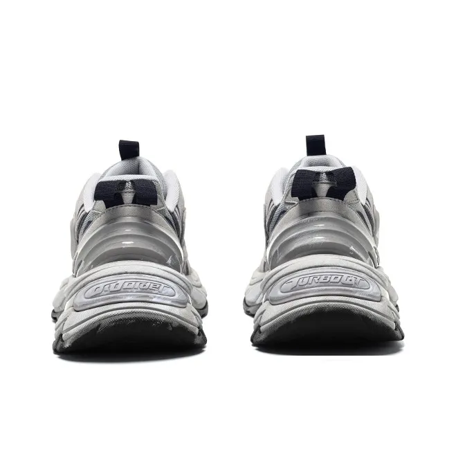 OLD ORDER Turbo GT Wear Resistant Height Increasing Low Top Chunky Sneakers Unisex Gray-3