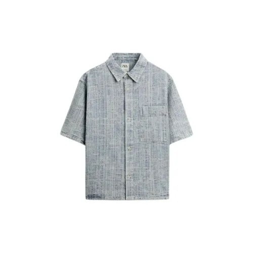 ZARA Shirts Men Light Blue