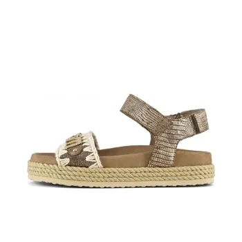 MOU Strap Sandals Women's Lizard Gold