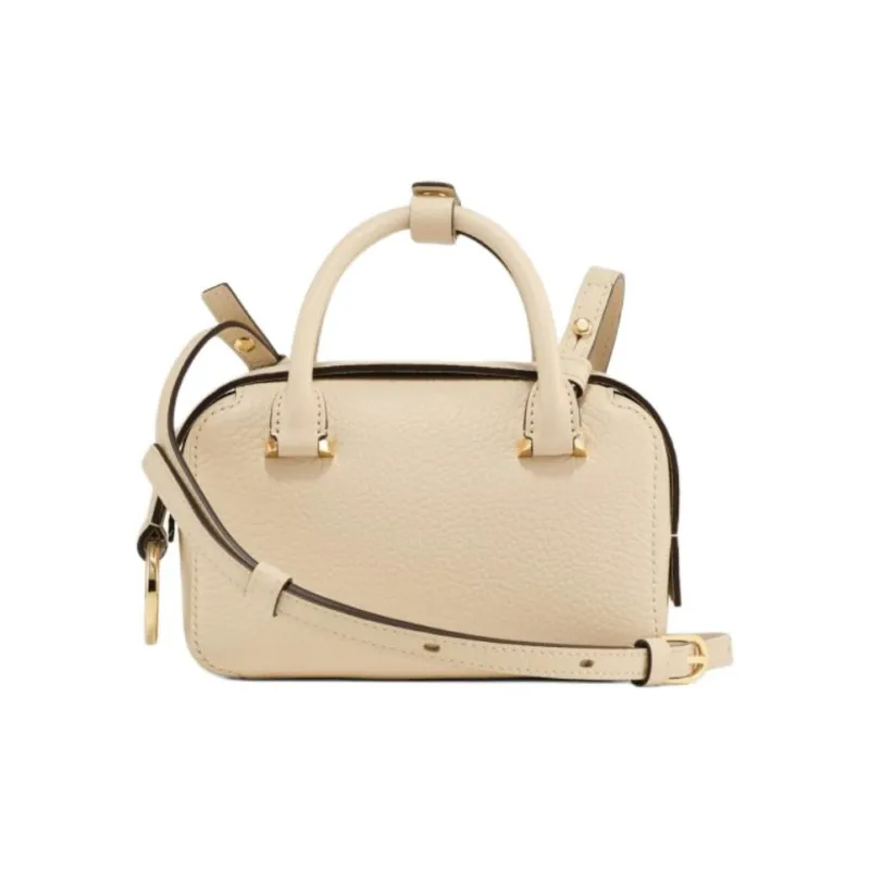 Delvau Cool Bo Grain Calfskin Shoulder Bag, Crossbody Bag, Handbag Nano Women's Beige-3