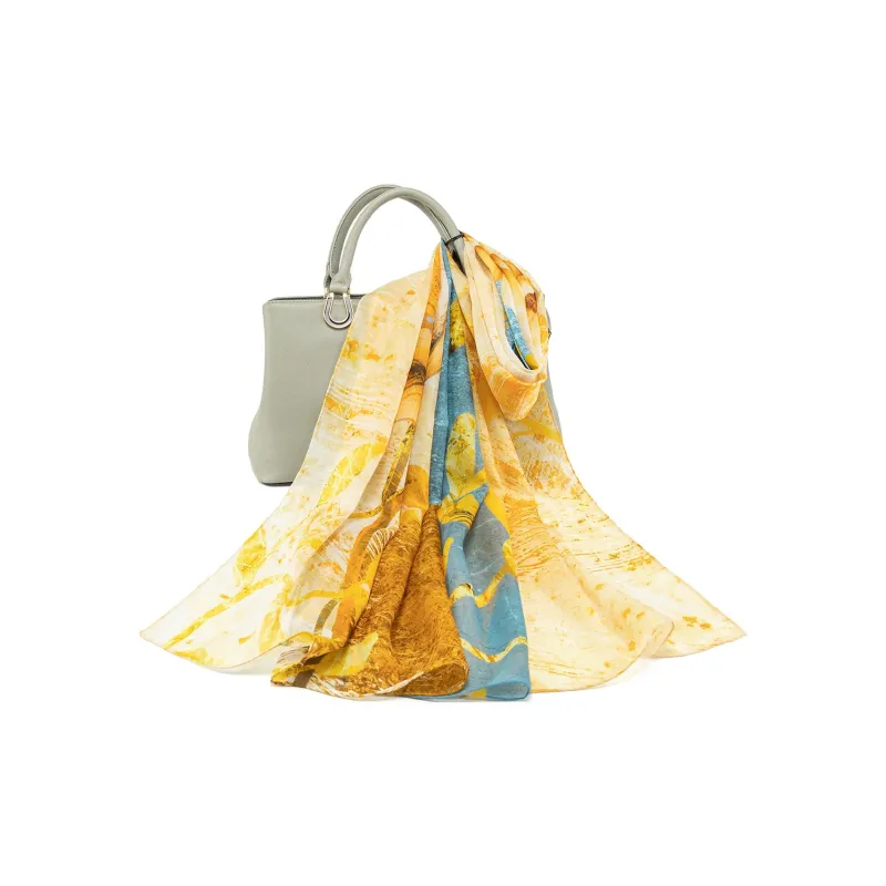 Shanghai Story 100% Mulberry Silk Silk Scarves Women's Imperial Flower Evening Gift Box Set-4