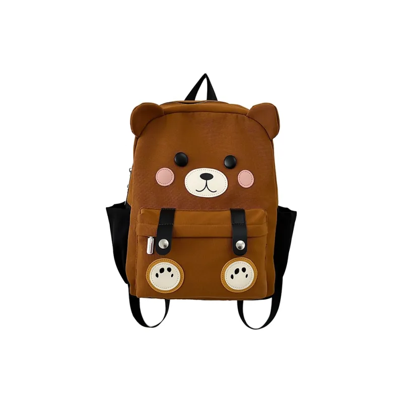 Cwatcun Nylon Backpack Women's White/Brown/Black-3