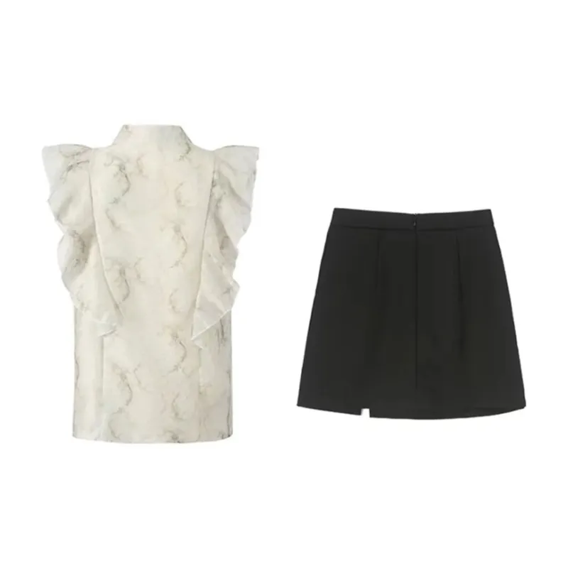 Incolore Skirt Set Women's White+Black-1