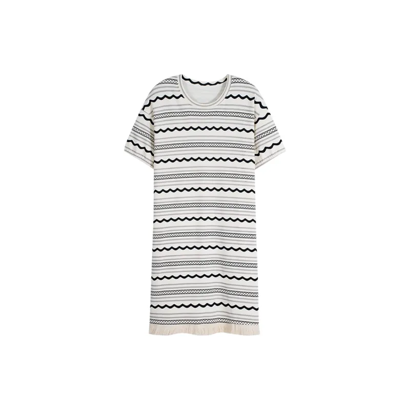 MIIOW Cool One Summer Series Nightgown Women's Black White Pattern-0