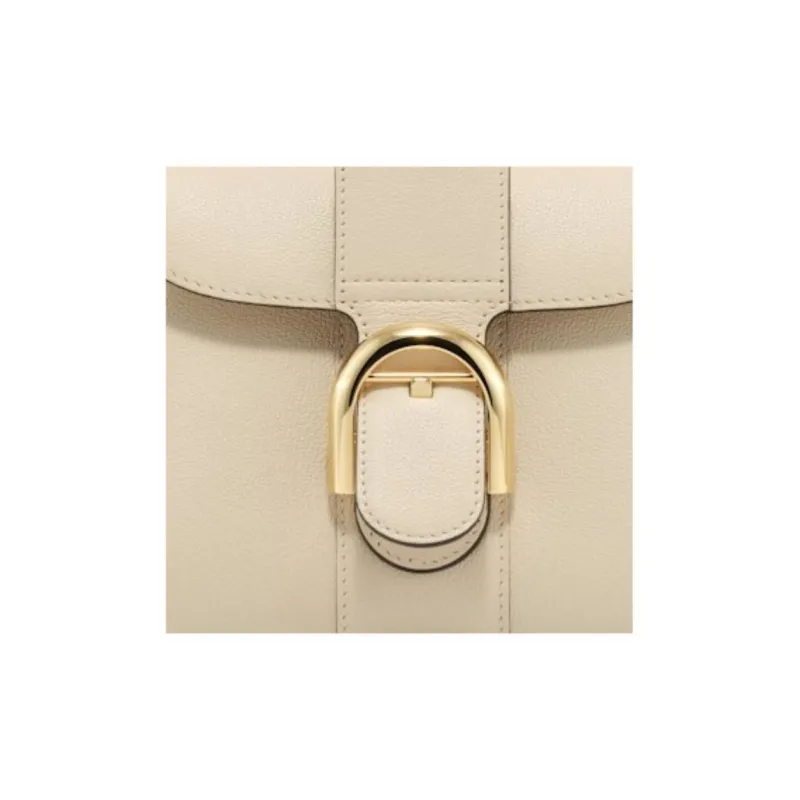 Delvau Brillant Textured Calfskin Shoulder Bag Crossbody Bag Handbag Mini Women's Beige-6