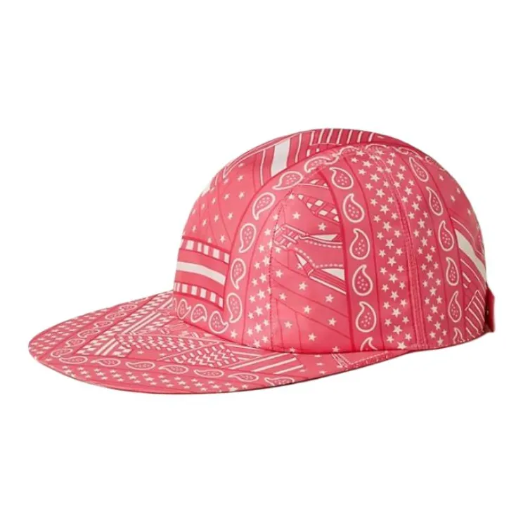 HERMES Silk Baseball Caps Women's Blue/Pink-2