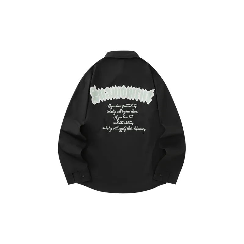 Suamoment Fall American Casual Shirt Unisex-5