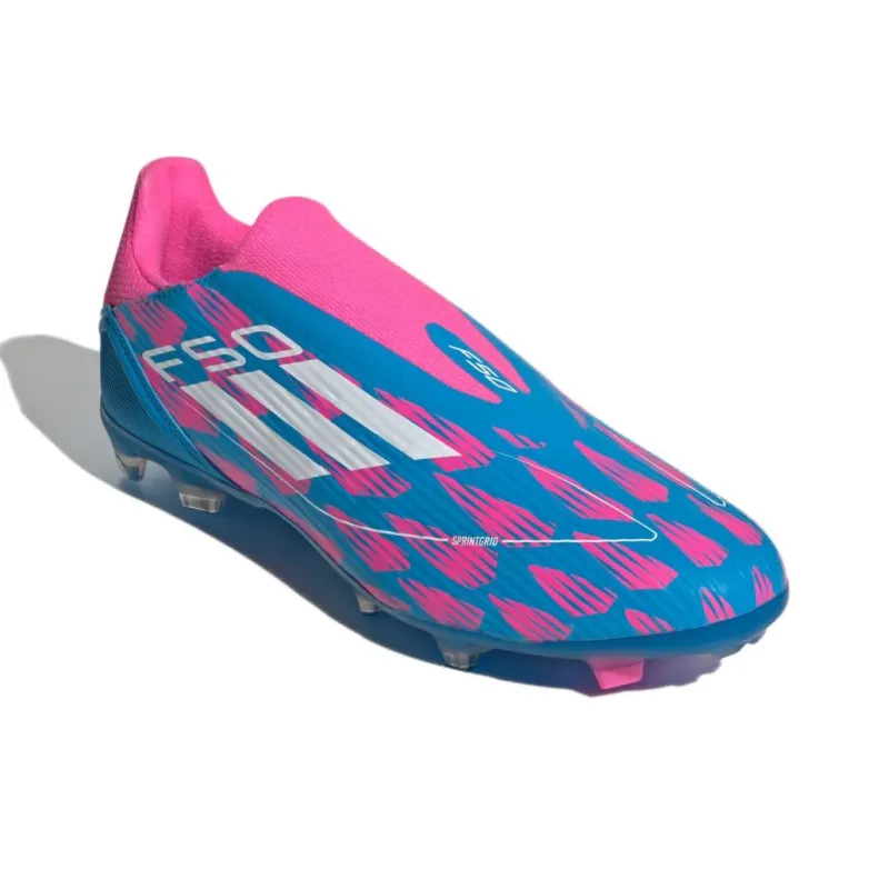 Adidas F50 League Laceless Firm/Multi Ground Solar Blue Cloud White Solar Pink-2