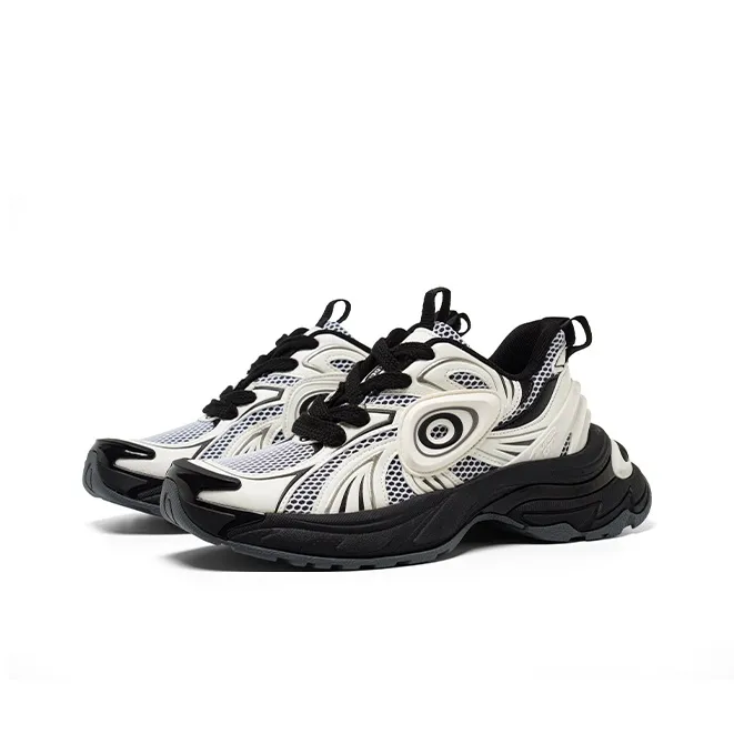 OLD ORDER Turbo GT Height Increasing Support Low Top Casual Running Shoes Unisex Black White-4