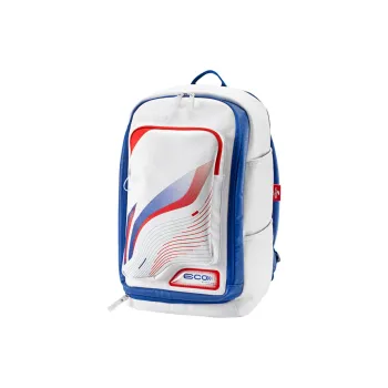 LiNing Badminton Series Eco-Friendly PU Backpack Regular Unisex White & Blue Red
