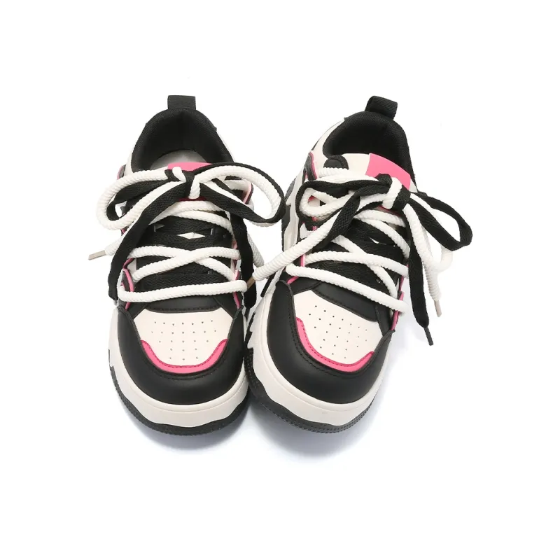 Warrior Low Top Skateboard Shoes Women's Black Rice Rose Red-1