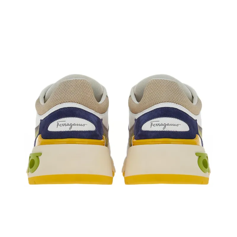 FERRAGAMO GANCINI Slip Resistant Low Top Sports Casual Shoes Men's Light Gray-3