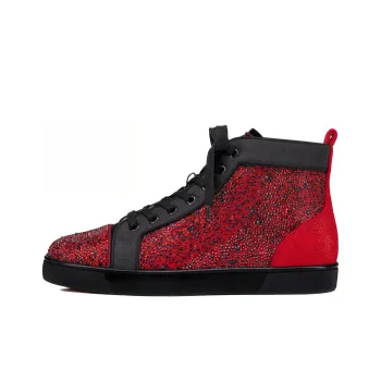 CL LUBOTING Louis High Top Skateboard Shoes Men's Red Black