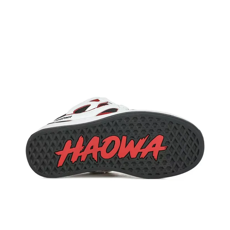 HAOWA Phantom Collection Cool Shadow Passion Slip Resistant Low Top Skateboard Shoes Unisex Black White Red-5
