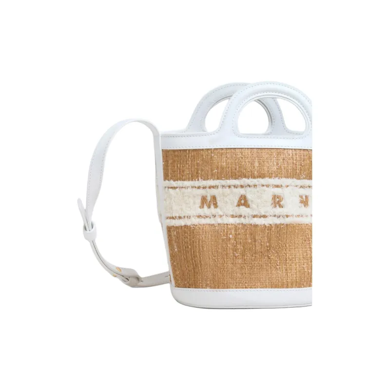 MARNI Small Tropicalia Logo Embroidered Drawstring Bucket Bag-4