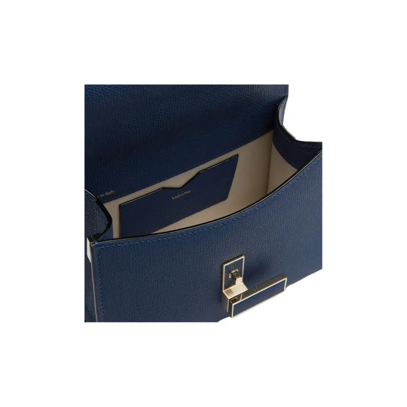 Valextra Iside Millepunte Calfskin Shoulder Bag, Crossbody Bag, Handbag Micro Women's Sapphire Blue-4