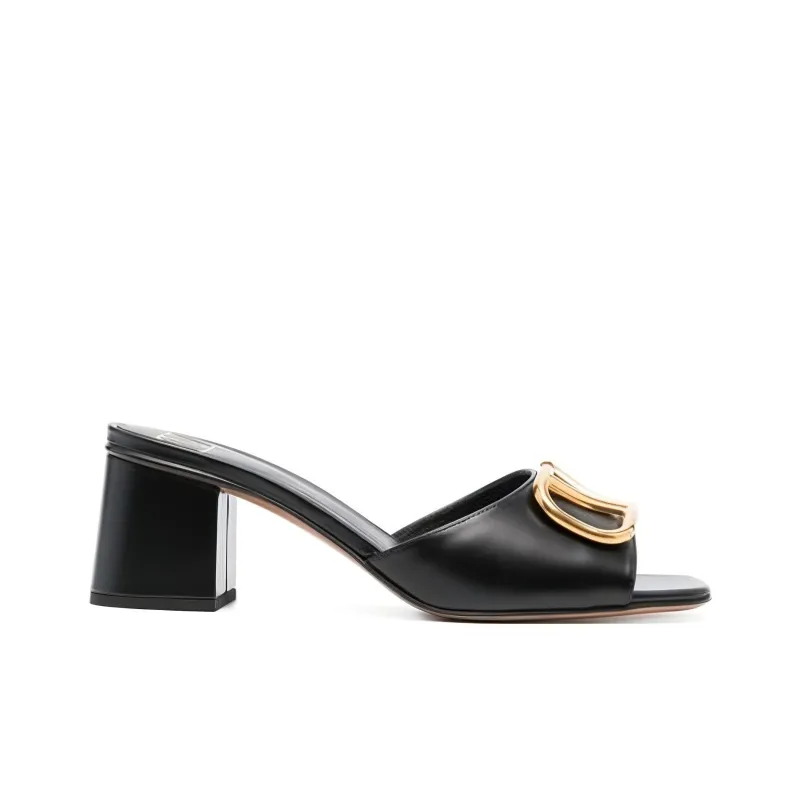 Valentino Slide Slippers Women's Black-1