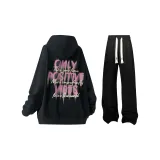 Black Hoodie+097 Black Casual Pants