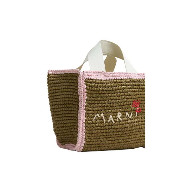 MARNI Viscose, Rayon Woven Bag Handbag Trumpets Women's Brown & Pink-3