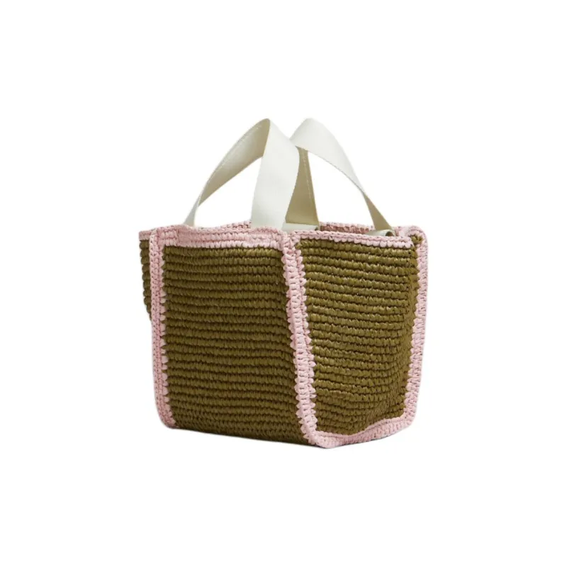 MARNI Viscose, Rayon Woven Bag Handbag Trumpets Women's Brown & Pink-2