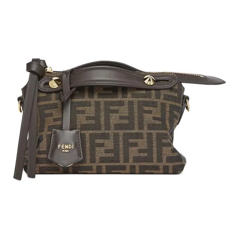 FENDI By The Way Series Cow Leather Clutch Mini Unisex Brown-1