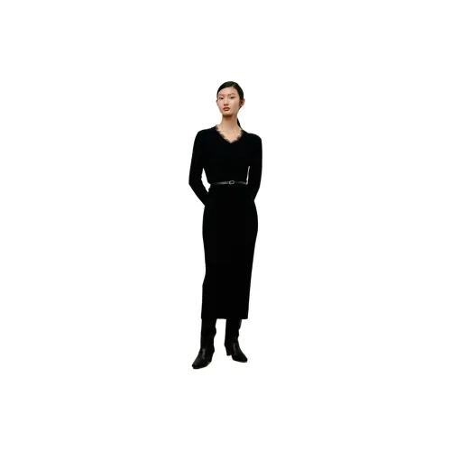 TKY SHOP Long-Sleeved Dresses Women's Black