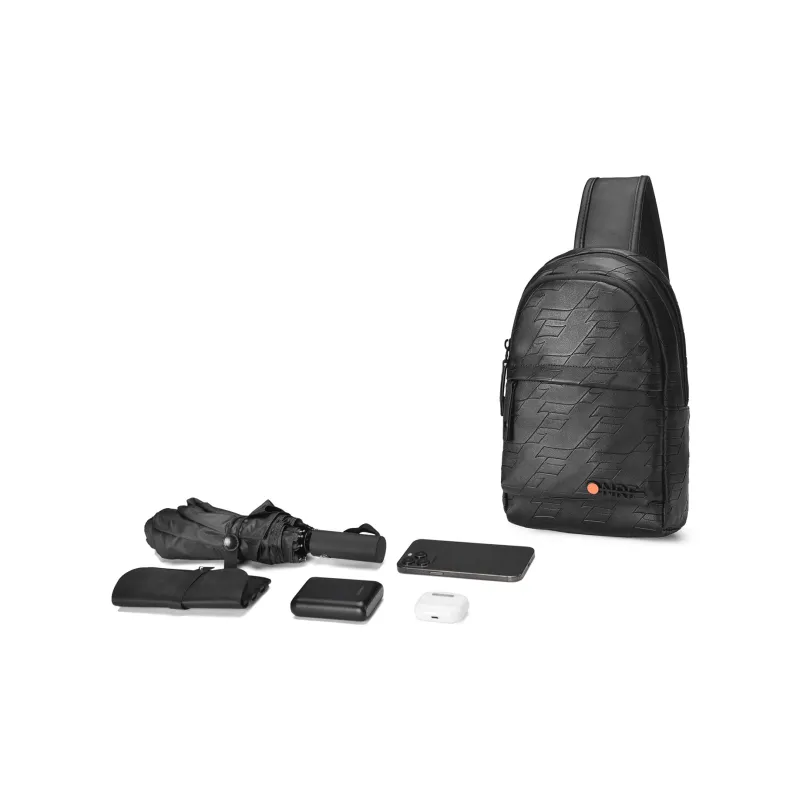 ONRF Polyvinyl Chloride Sling Bag, Crossbody Bag Men's Black-7