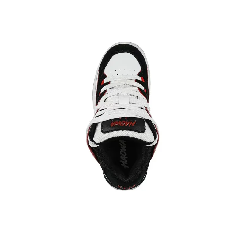 HAOWA Phantom Collection Cool Shadow Passion Slip Resistant Low Top Skateboard Shoes Unisex Black White Red-2