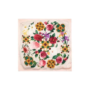 CHANEL Camellia Pearl Silk Scarf