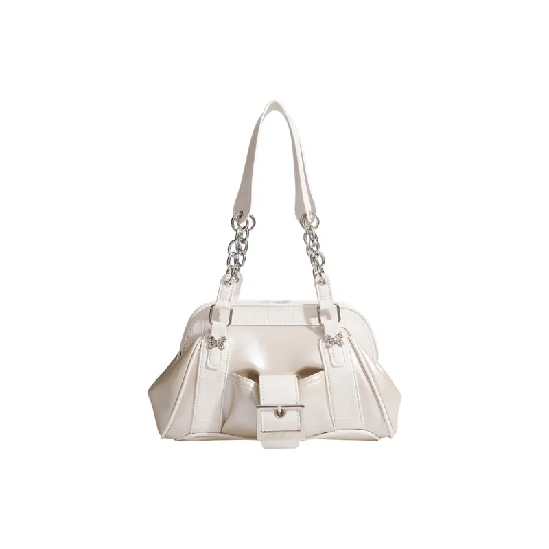 NX DOUGHNUT PU Shoulder Bag Women's Ecru-0