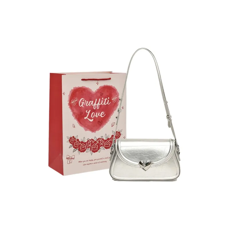 GOX PU Shoulder Bag, Crossbody Bag Regular Women's White/Silver/Black/Red-16