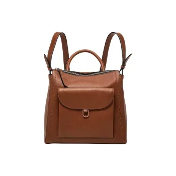 FOSSIL Leather Shoulder Bag Backpack Small Size Women's Brown
