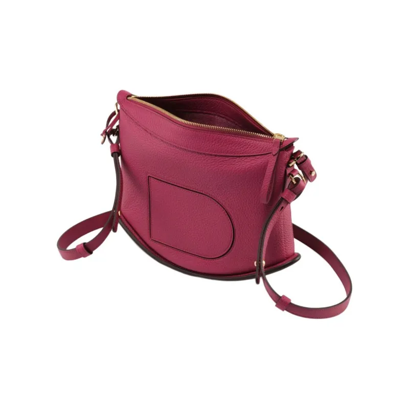 Delvau Pin Soft Grain Calfskin Shoulder Bag, Crossbody Bag, Handbag Women's Rose Red-3