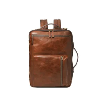FOSSIL Leather Backpack Medium Size Men's Brown