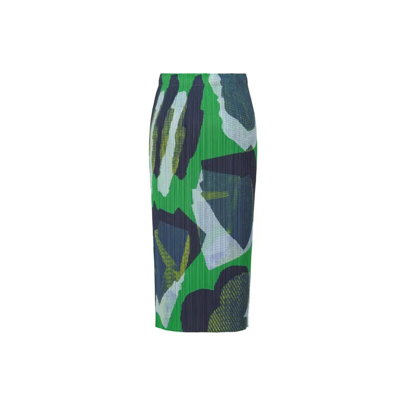 PLEATS PLEASE ISSEY MIYAKE Meteorite Casual Long Skirt Women's Green-1