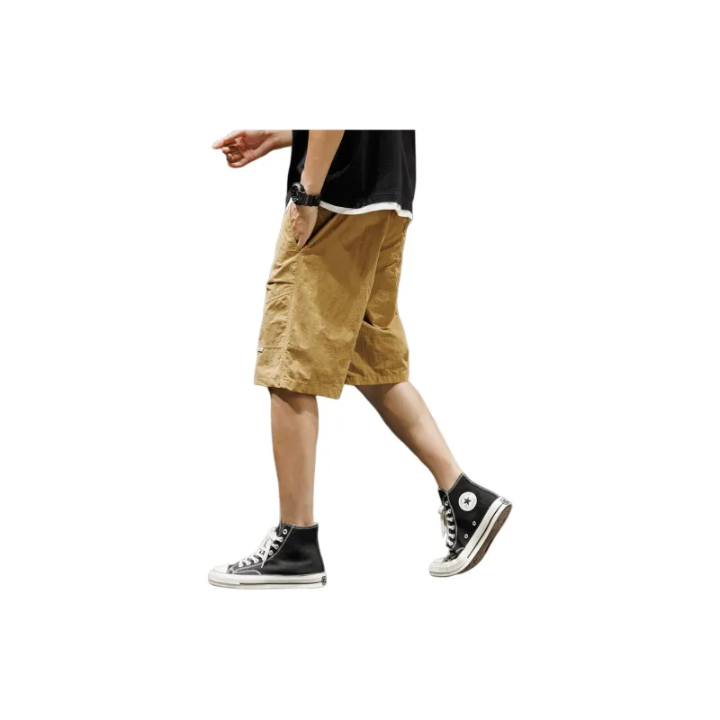 Tonlion Casual Shorts Men Ginger Yellow-4